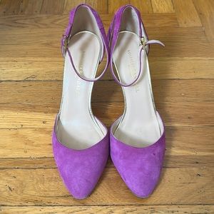 Loeffler Randall suede magenta heels with ankle strap 7.5B